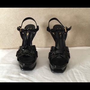 YSL Tribute T Strap platform Sandal